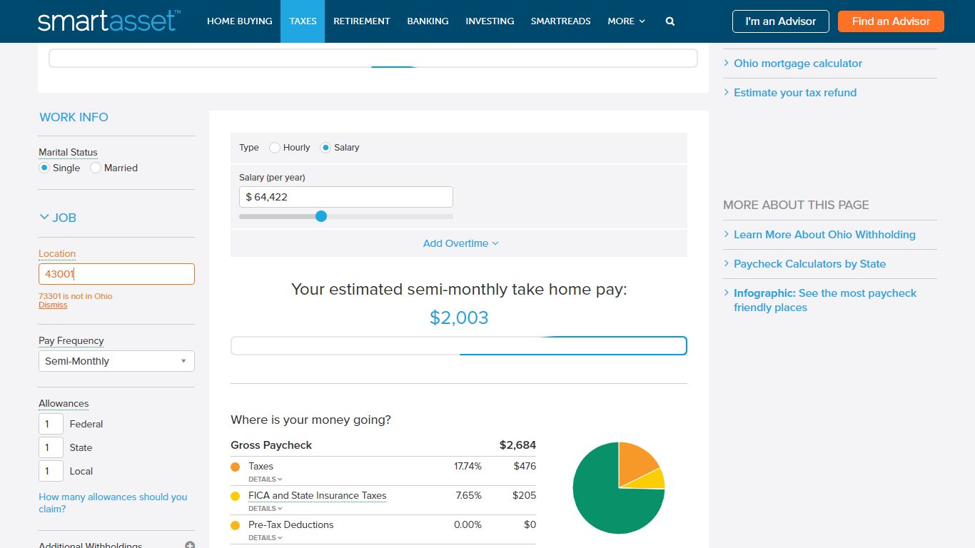 Ohio Paycheck Calculator - SmartAsset